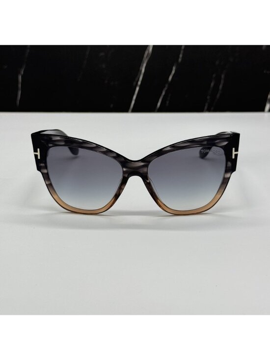 NEW TOM FORD ANOUSHKA TF371 20B BLACK/BROWN WOMEN CAT EYE SUNGLASSES FT0371 main image 6